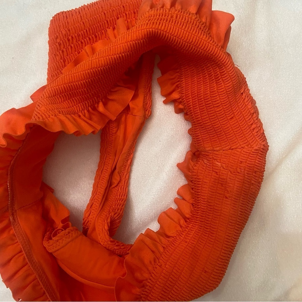New! BFyne Blayze Orange Smocked Ruffled Bikini Bottom 1100 - Picture 5 of 7